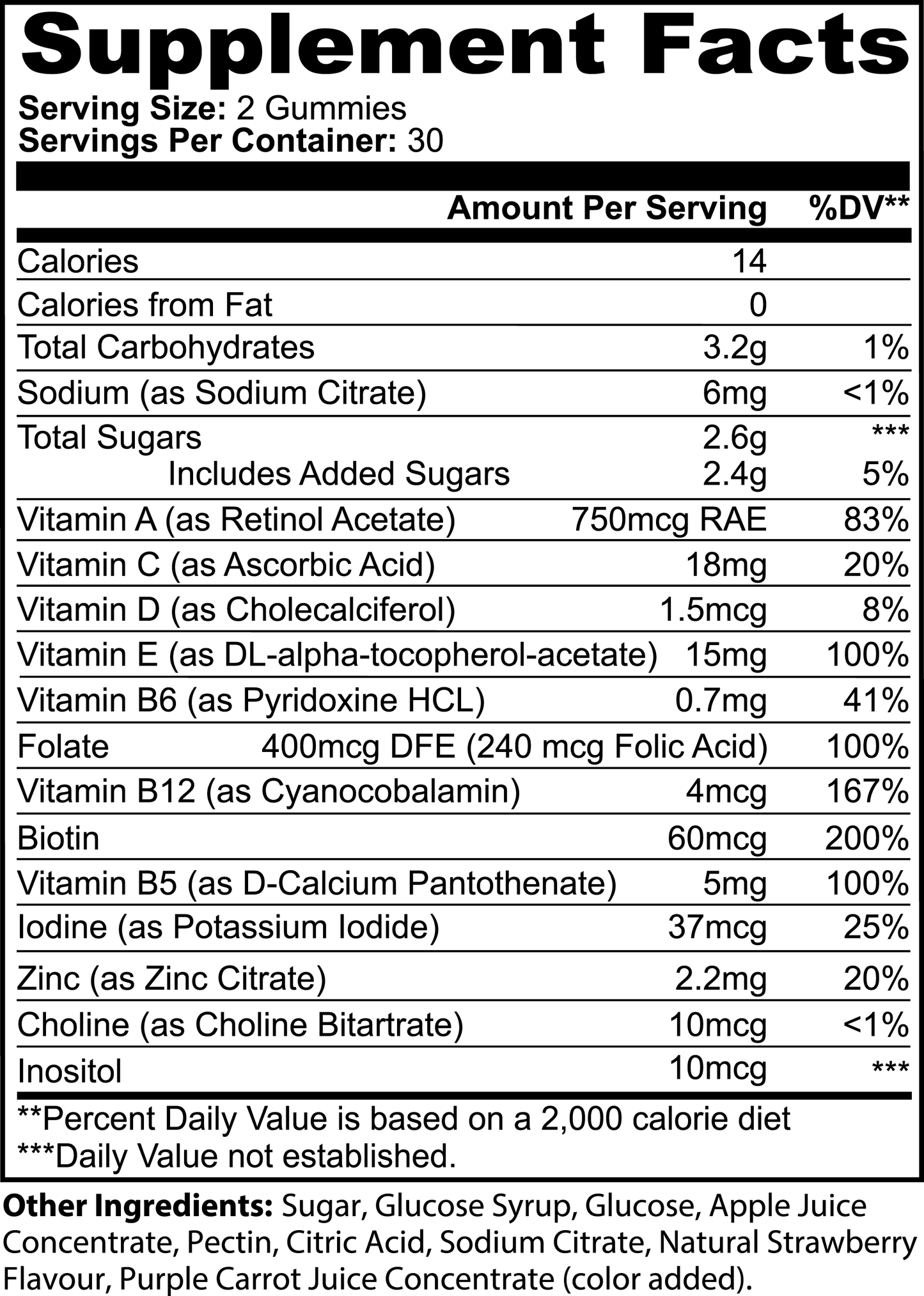 BiōBodyLabs Multivitamin Strawberry Gummys Bears (Adult)