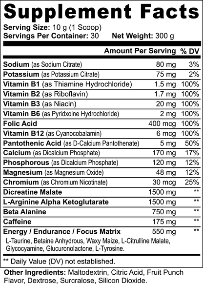 BiōBodyLabs ÉliteForce Pre-Workout Complex (Fruit Punch)